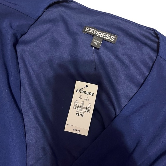 NWT Express Navy Blue Cut Out Twist Bodycon Dress | New | Long Sleeve | Size XS - Picture 4 of 4